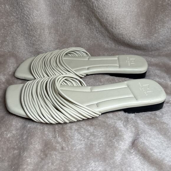 Marc Fisher Ltd Women's 7M Maddie Ivory Slip On Leather Sandals Summer Spring - Picture 3 of 8